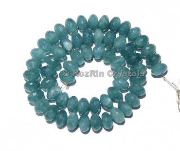 Beautiful Aquamarine Quartz Faceted Rondelle Beads Aquamarine Quartz Beads 