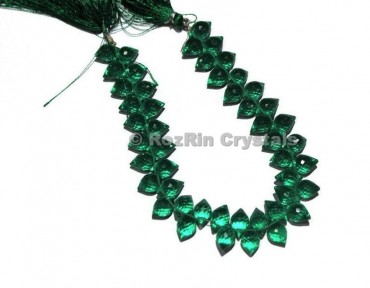 GORGEOUS Amazing Quality  Emerald Quartz Faceted Marquise Briolettes Beads 
