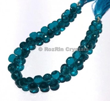 High Quality London Blue Topaz Quartz Faceted Onion Briolette Beads