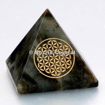 Labrodrite Flower of Life Healing Pyramide