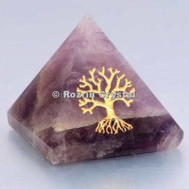 Amethyst Tree Of Life Healing Pyramid