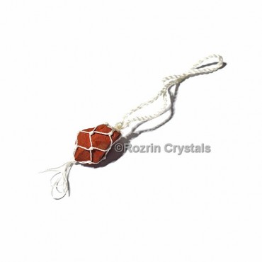 Red jasper raw hanging