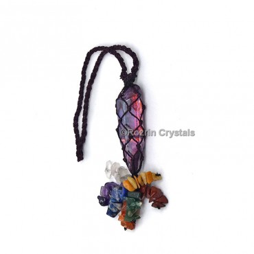 Aura Crystals With Chakra Chips Hanging