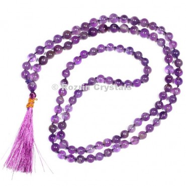 Amethyst Knotted Japa Mala