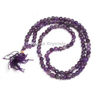 Faceted Amethyst Japa Mala