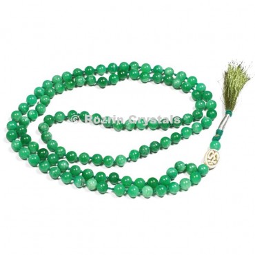 Green Jade Knotted Japa Mala