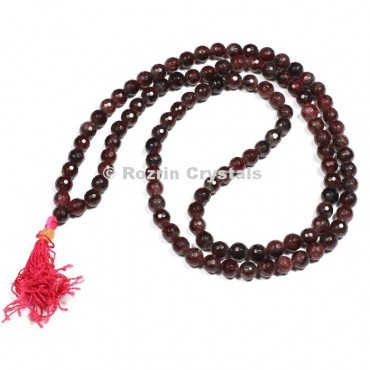 Faceted Garnet Japa Mala