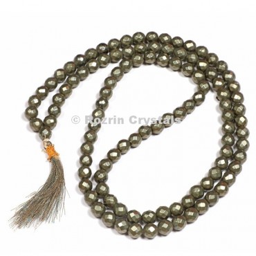 Faceted Pyrite Japa Mala