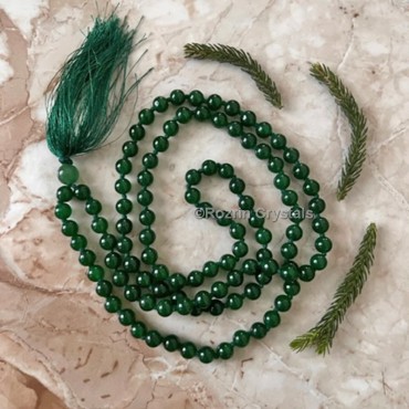 Hand Knotted Dark Green 108 Beads  Jaap Mala