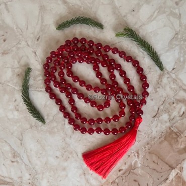 Hand Knotted Carnelian 108 Beads Mala