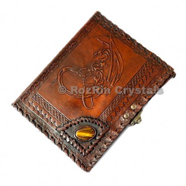 Dragon With Tiger Eye Leather Journals