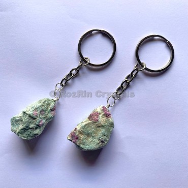 Ruby Fuchsite Natural Rough Keychain