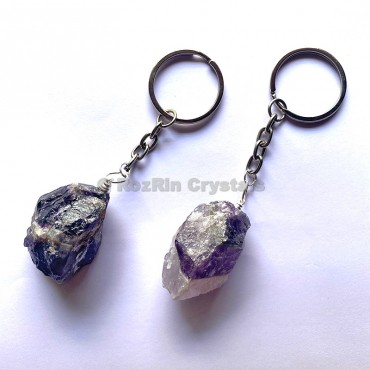 Amethsyt Natural Rough Keychain