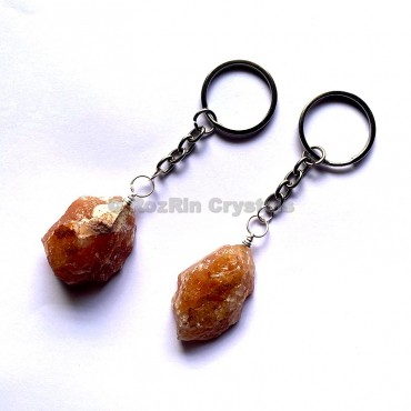 Peach Aventurine Natural Rough Keychain