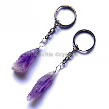 Amethyst Natural Point Keychain