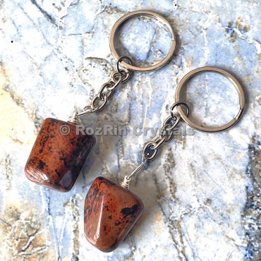 Mahagoni obsidian Tumbled Stone Keychain