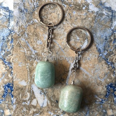 Amazonite Tumbled Stone Keychain