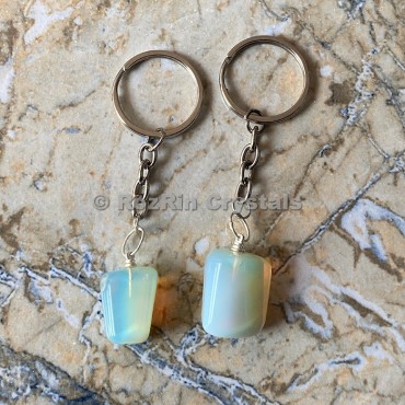 Opalite Tumbled Stone Keychain