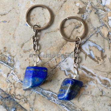 Lapis Lazuli Tumbled Stone Keychain