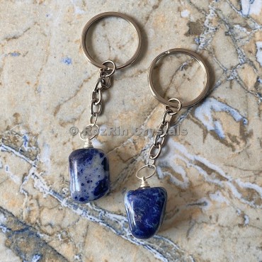 Sodalite Tumbled Stone Keychain