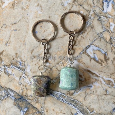 Ruby Fuchsite Tumbled Stone Keychain