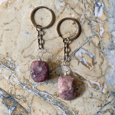 Lepidolite Tumbled Stone Keychain