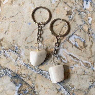 Scolecite Tumbled Stone Keychain