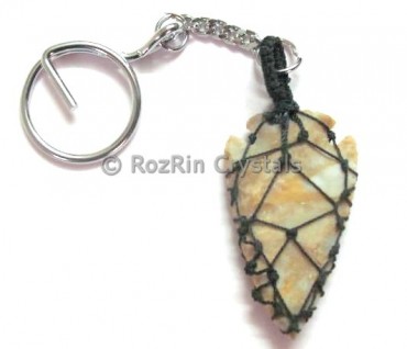 Wire Wrap Agate Arrowheads Keyrings