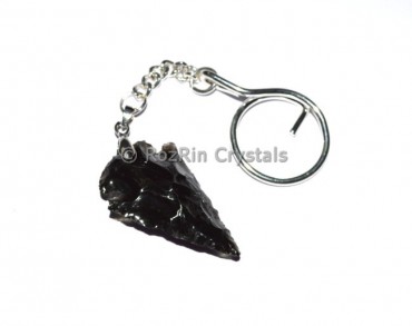 Black Obsidian Arrowheads Keyrings