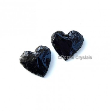 Black Obsidian Heart handmade