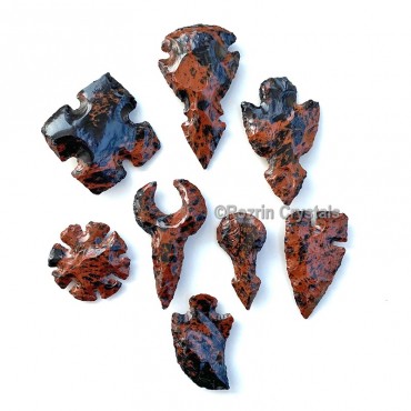 Mix Shape Mahagoni Obsidian Native Arrowheads