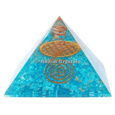 Aqua Onyx Flower of life Orgone Pyramids