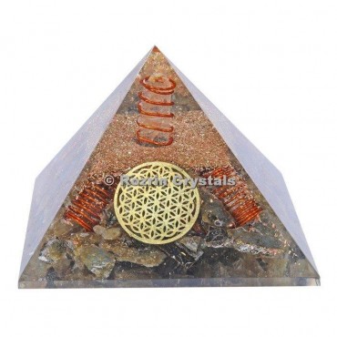 Labrodrite With Flower of life Orgone Pyramids