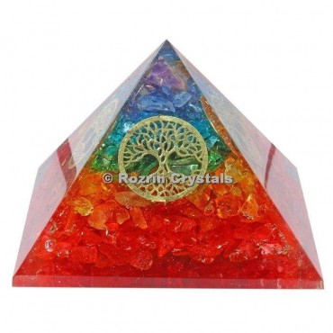 Rainbow Chakra with Tree of life Orgone Pyramids