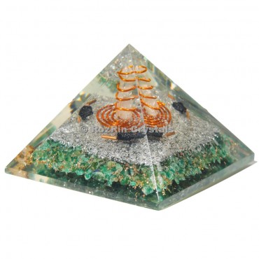 Orgonite Jade Green Spiral Pyramid