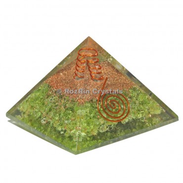 Peridot Orgonite Pyramids