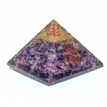 Amethyst Spiral Orgone Pyramid