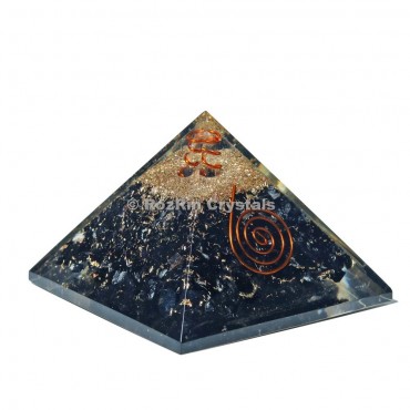 Black Obsidian Spiral Orgone Energy Pyramid