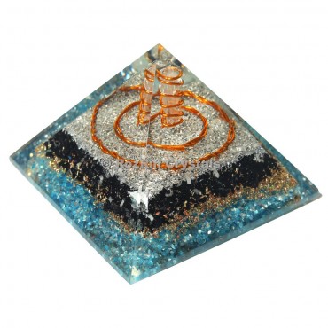 Aqua with Tourmaline Orgonite Pyramids