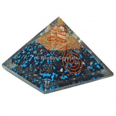 Tourmaline with Tourquise Orgone Pyramids