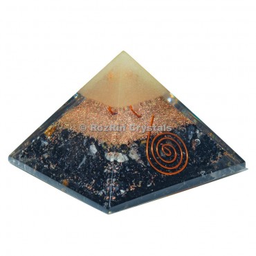 Tourmaline with Yellow Aventurine Orgone Pyramids