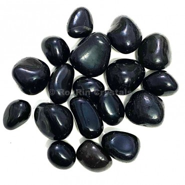 Pure Black Onyx Tumbled Stone