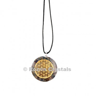 Lapis Flower of Life Orgonite Pendant