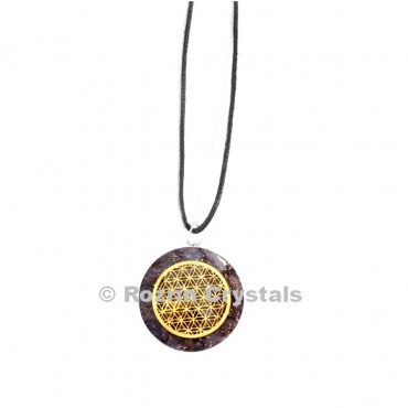 Amethyst Flower of Life Orgonite Pendant