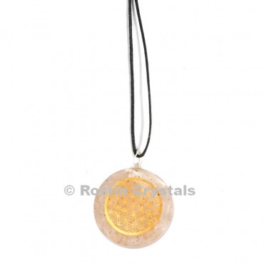 Selenite Flower of Life Orgonite Pendant