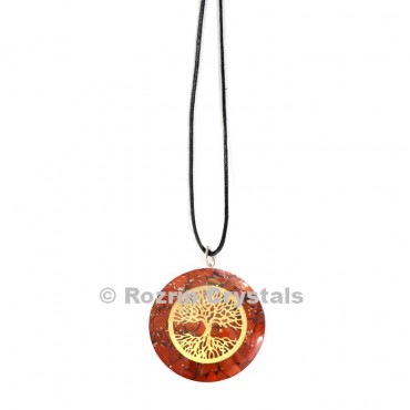 Red jesper Tree of Life Orgonite Pendant