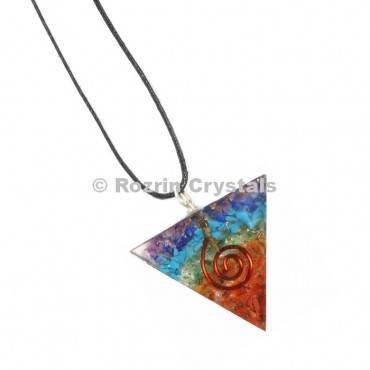 Chakra Orgonite Triangle Pendant