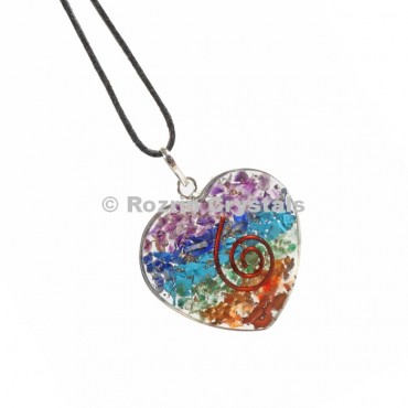 Chakra Orgonite Heart Pendant