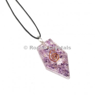 Amethyst Orgonite Arrowshape Pendant