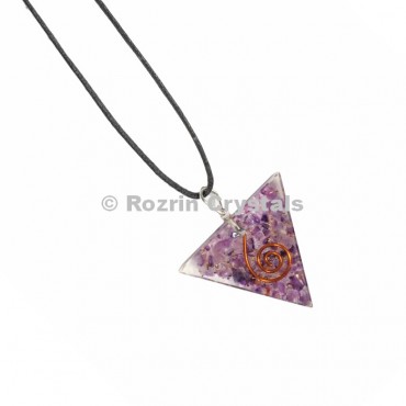 Amethyst Triangle Orgonite Pendant